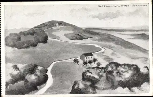 Künstler Ak Ablain Saint Nazaire Pas de Calais, Notre Dame de Lorette, Panorama