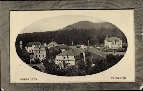 Präge Passepartout Ak Trois Épis Drei Ähren Elsass Haut Rhin, Teilansicht, Villen, Wald