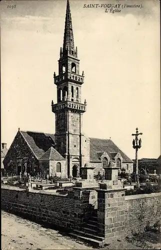 Ak Saint Vougay Finistere, Kirche