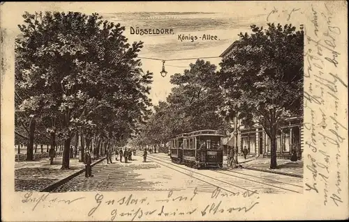 Ak Düsseldorf am Rhein, Königs-Allee, Straßenbahn