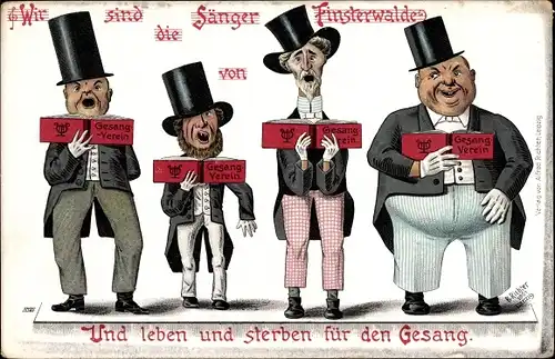 Künstler Ak Richter, B., Finsterwalde in der Niederlausitz, Wir sind die Sänger von Finsterwalde