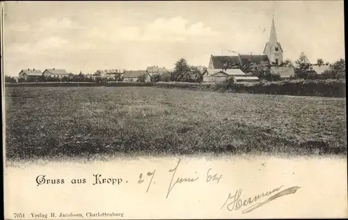 Ak Kropp in Schleswig, Blick auf den Ort, Kirche