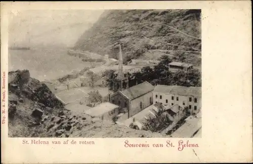 Ak St Helena, Blick auf den Ort, Kirche