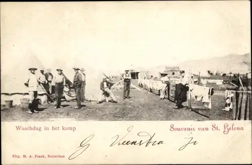 Ak Jamestown St Helena, Waschdag in het kamp