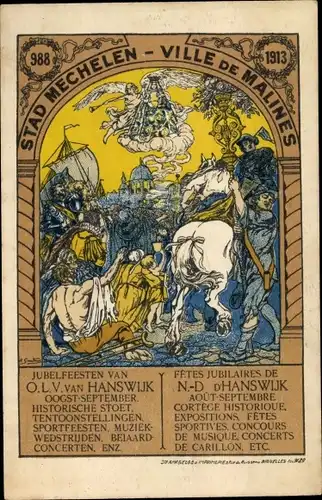 Ak Mechelen Mecheln Malines Flandern Antwerpen, Jubelfesten van O.L.V. van Hanswijk