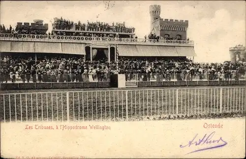 Ak Oostende Ostende Westflandern, Les Tribunes, a l'Hippodrome Wellington