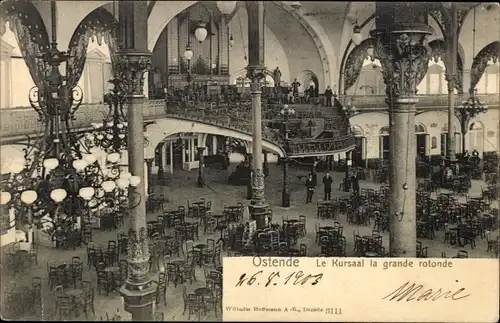 Ak Oostende Ostende Westflandern, Le Kursaal la grande rotonde