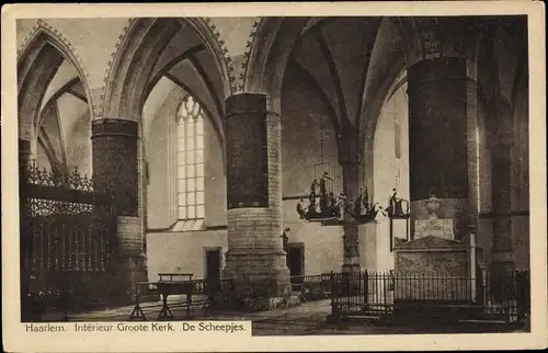 Ak Haarlem Nordholland Niederlande, Interieur Groote Kerk, De Scheepjes