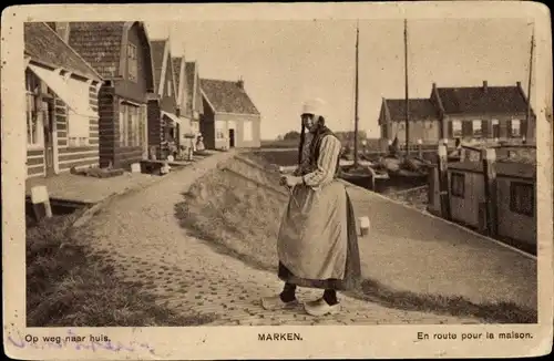 Ak Marken Nordholland Niederlande, Op weg naar huis