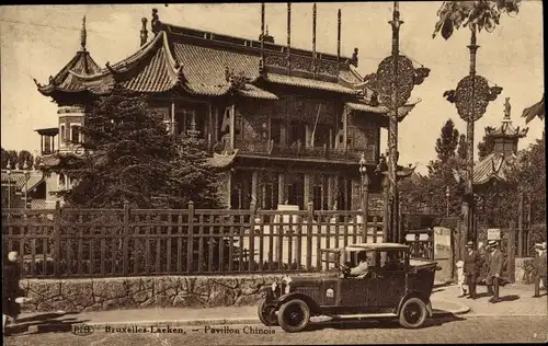 Ak Laeken Bruxelles Brüssel, Pavillon Chinois, Automobil