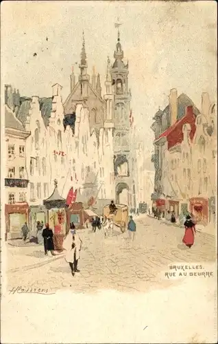 Künstler Ak Bruxelles Brüssel, Rue au Beurre