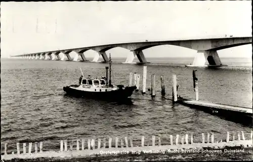 Ak Noordgouwe Schouwen Duiveland Zeeland Niederlande, Oosterscheide brug