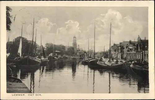 Ak Lemmer Friesland Niederlande, Het Dok