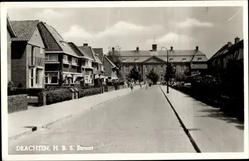Ak Drachten Friesland Niederlande, H. B. S. Straat