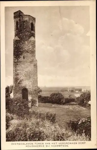 Ak Burgh Haamstede Schouwen Duiveland Zeeland Niederlande, Overgebleven Toren