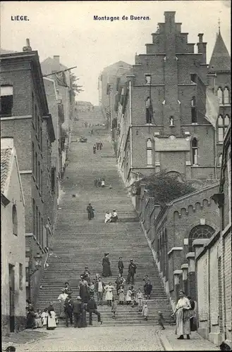 Ak Liège Lüttich Wallonien, Montagne de Bueren