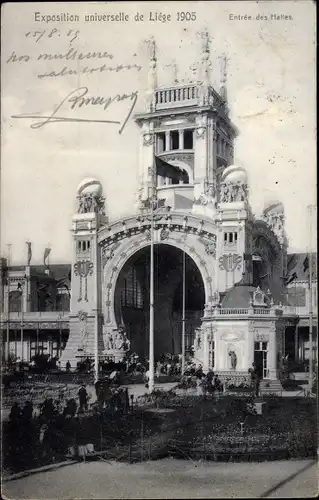 Ak Liège Lüttich Wallonien, Exposition Universelle 1905, Entree des Halles