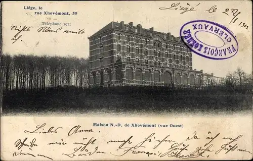 Ak Liège Lüttich Wallonien, Maison N.D. de Xhovemont ( Vue Ouest)