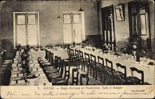 Ak Virton Wallonien Luxemburg, Ecole Normale et Pensionnat, Salle a Manger