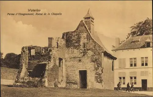 Ak Waterloo Wallonisch Brabant, Ferme d'Hougoumont, Ruine de la Chapelle