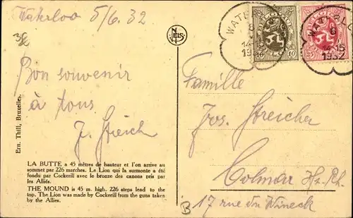 Ak Waterloo Wallonisch Brabant, Le Lion et le Panorama