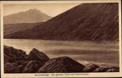 Ak Karpacz Krummhübel Riesengebirge Schlesien, Wielki Staw, Großer Teich, Schneekoppe