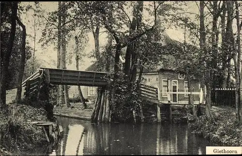 Ak Giethoorn Overijssel Niederlande, Brücke