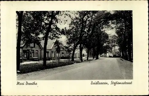 Ak Zuidlaren Drenthe Niederlande, Stationsstraat
