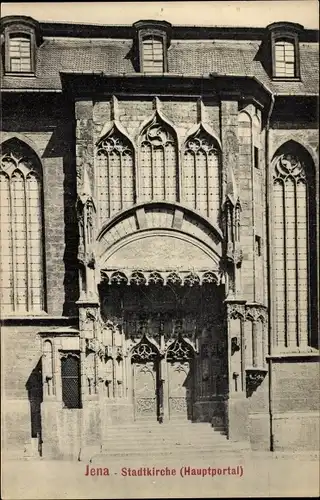 Ak Jena in Thüringen, Stadtkirche, Hauptportal