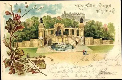 Litho Halle an der Saale, Kaiser-Wilhelm-Denkmal