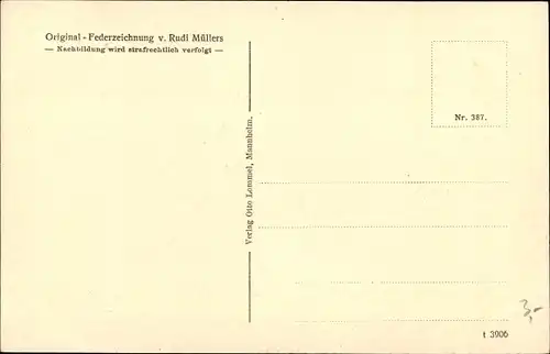 Künstler Ak Müllers, Rudi, Jena in Thüringen, Stadtkirche, Federzeichnung