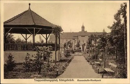 Ak Königsbrück in der Oberlausitz, Truppenübungsplatz, Mannschafts-Musikpark