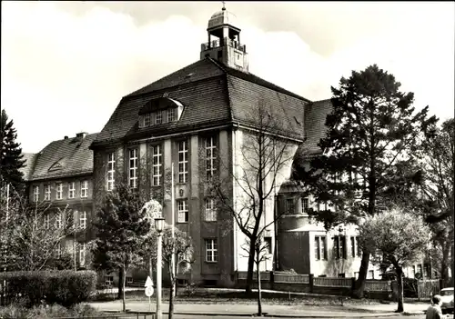 Ak Kamenz in Sachsen, Lessingschule (EOS), Außenansicht, Turm