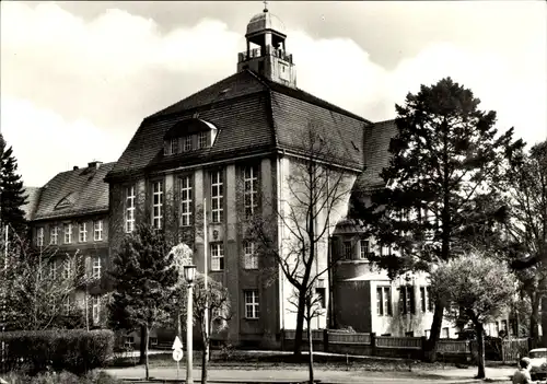 Ak Kamenz in Sachsen, Lessingschule (EOS), Außenansicht, Turm