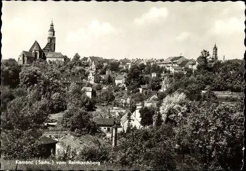 Ak Kamenz in Sachsen, Blick vom Reinhardsberg, Panorama, Kirchturm