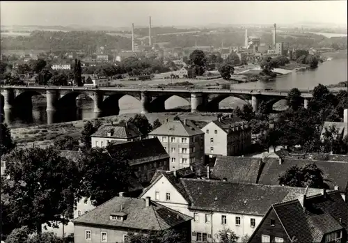 Ak Copitz Pirna in Sachsen, Panorama mit Elbbrücke