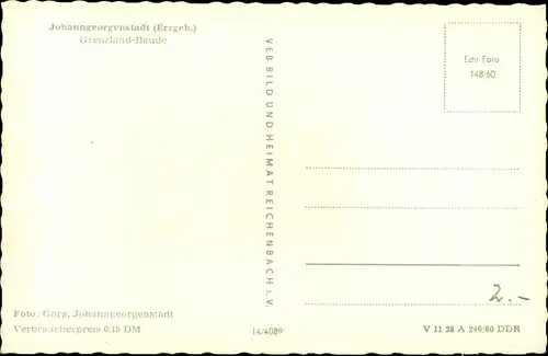Ak Johanngeorgenstadt im Erzgebirge Sachsen, Grenzland-Baude