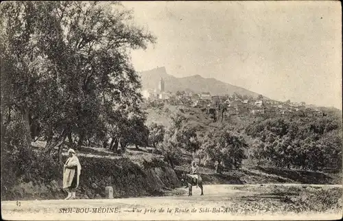 Ak Sidi Bou Medine Algerien, Vue prise de la Route de Sidi Bel Abbes