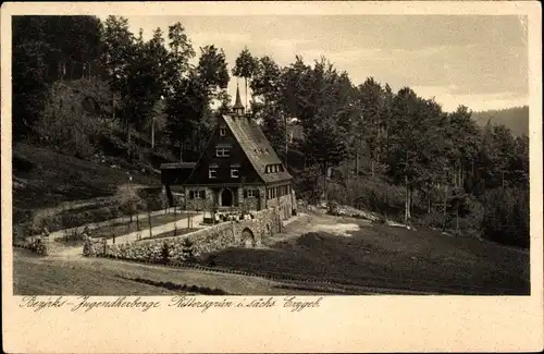 Ak Rittersgrün Breitenbrunn im Erzgebirge, Bezirksjugendherberge, Außenansicht