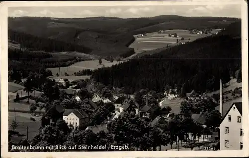 Ak Steinheidel Breitenbrunn im Erzgebirge, Panorama mit Blick auf Steinheidel, Gasthof