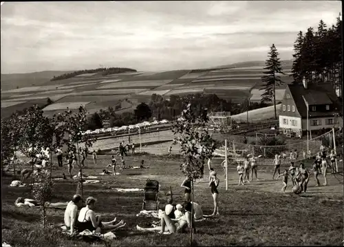 Ak Raschau im Erzgebirge, Partie im Sommerbad