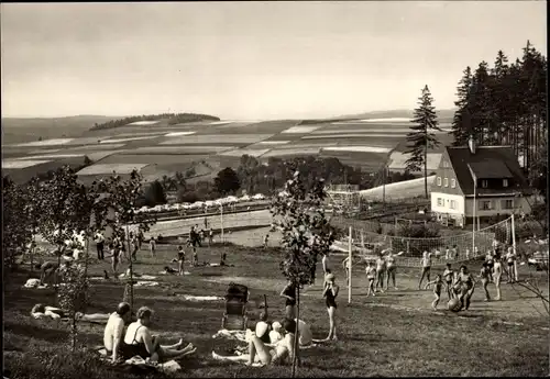 Ak Raschau im Erzgebirge, Partie im Sommerbad