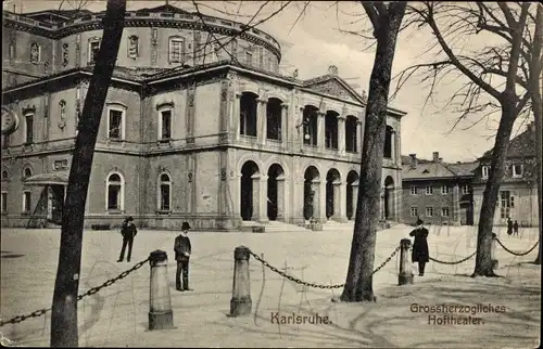 Ak Karlsruhe in Baden, Großherzogliches Hoftheater