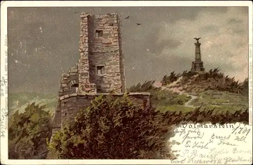 Künstler Litho Volmarstein Wetter an der Ruhr, Ruine, Denkmal