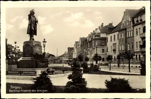 Ak Torgau an der Elbe Nordsachsen, Denkmal König Friedrich II. von Preußen, Friedrich der Große