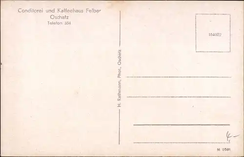 Ak Oschatz Nordsachsen, Konditorei Café Felbe, Inneres