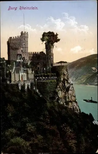 Ak Trechtingshausen am Rhein, Burg Rheinstein