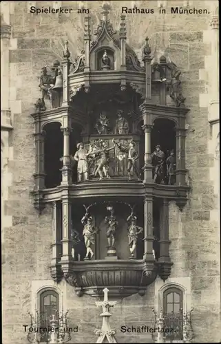 Ak München, Spielerker am Rathaus, Tournier und Schäfflertanz