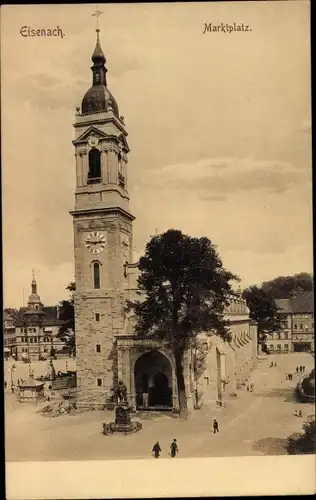 Ak Lutherstadt Eisenach in Thüringen, Marktplatz, Kirche