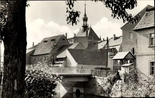 Ak Frohburg in Sachsen, An der Wyhra, Brücke